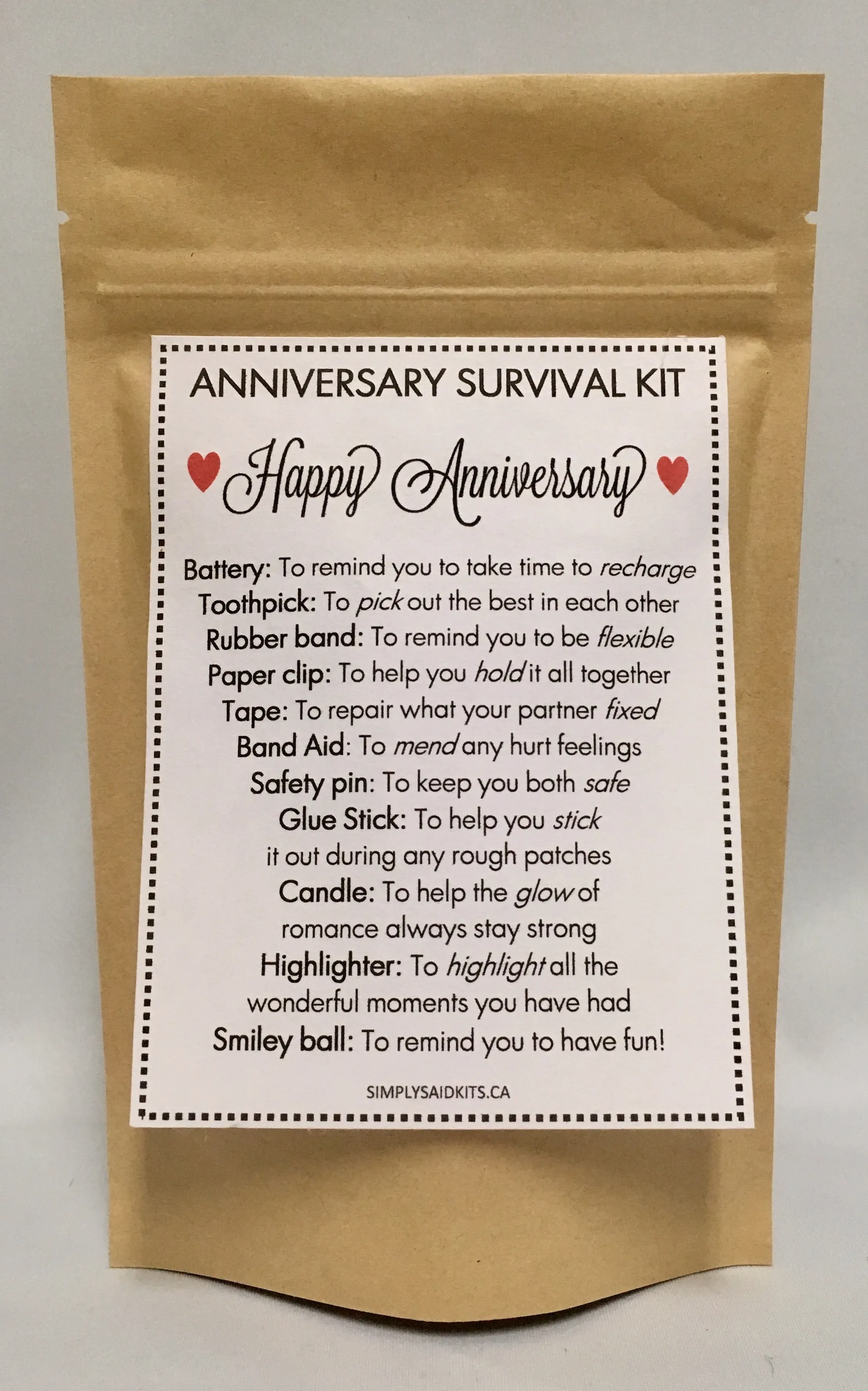 Anniversary Survival Kit