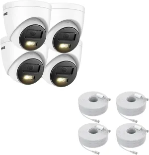 ANNKE 3K PoE Security Camera, 4X Outdoor Turret Surveillance Wired Cameras for Home Security, AI Human/Vehicle Detection, Smart Dual Light, Color Night Vision, 120 dB WDR, 2.8mm Lens, Built-in Mic