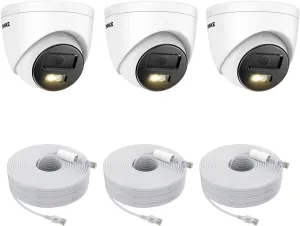 ANNKE AC500 PoE Security Camera, 3X Outdoor Turret Surveillance Wired Cameras for Home Security, AI Human/Vehicle Detection, Smart Dual Light, Color Night Vision, 120 dB WDR, 2.8mm Lens, Built-in Mic