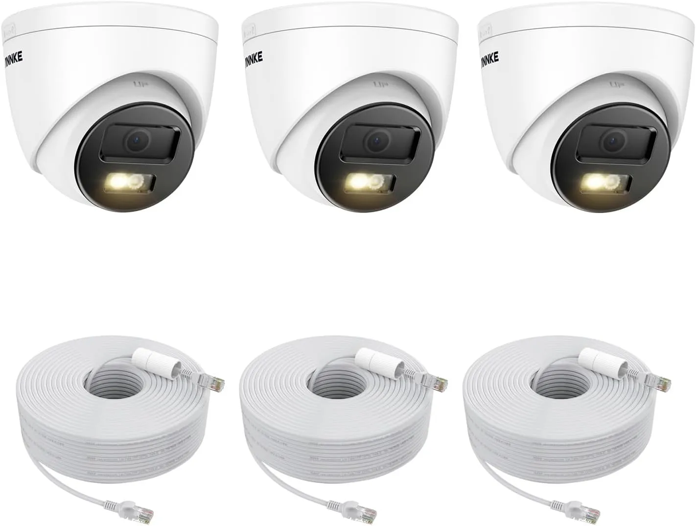 ANNKE AC500 PoE Security Camera, 3X Outdoor Turret Surveillance Wired Cameras for Home Security, AI Human/Vehicle Detection, Smart Dual Light, Color Night Vision, 120 dB WDR, 2.8mm Lens, Built-in Mic