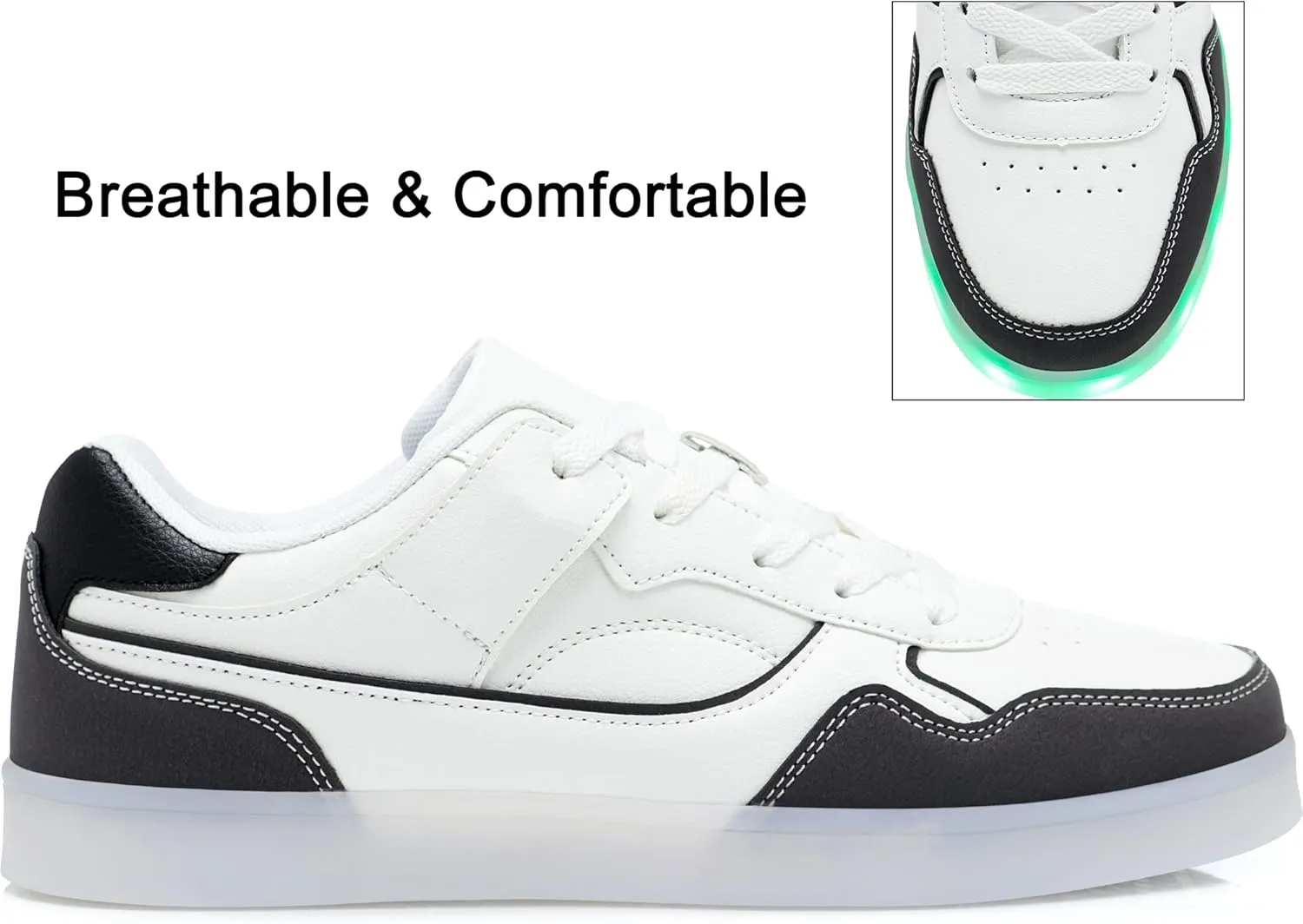 APTESOL Light Up Shoes for Women Men - 11 LED Color Modes Fashion Luminous Shoes with USB Rechargeable