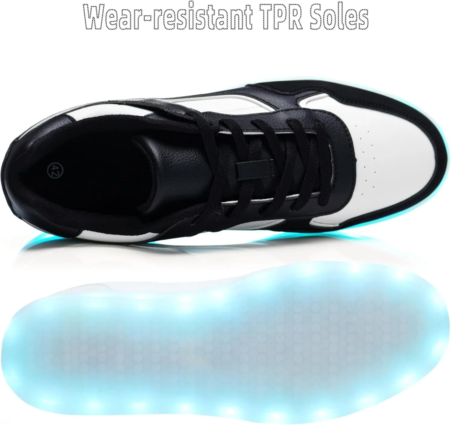 APTESOL Light Up Shoes for Women Men - 11 LED Color Modes Fashion Luminous Shoes with USB Rechargeable
