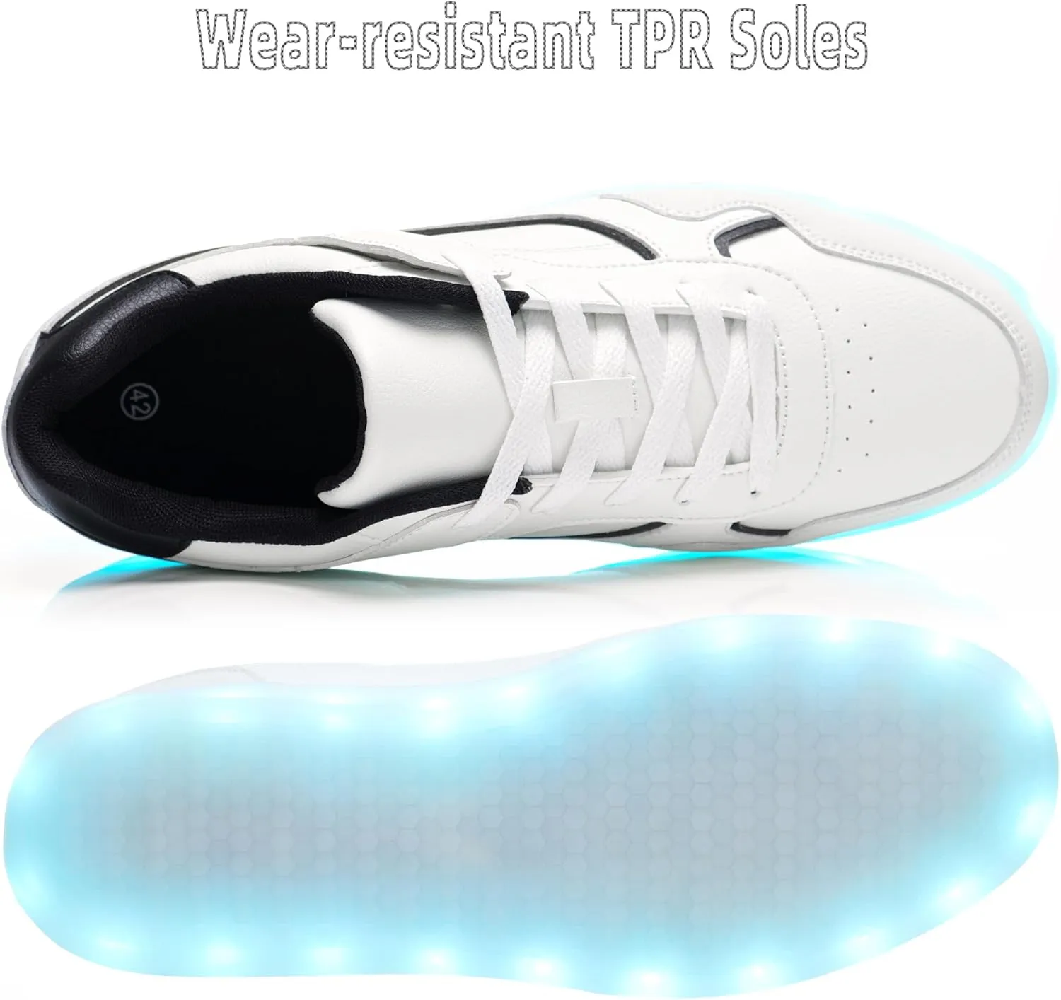 APTESOL Light Up Shoes for Women Men - 11 LED Color Modes Fashion Luminous Shoes with USB Rechargeable