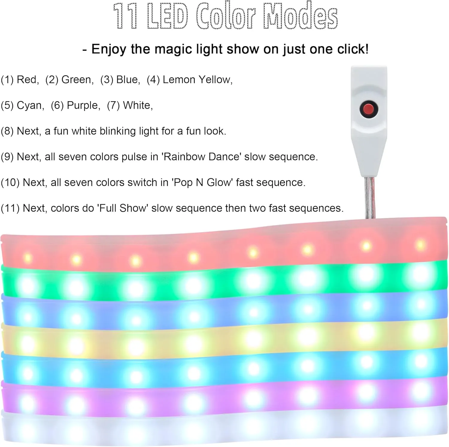 APTESOL Light Up Shoes for Women Men - 11 LED Color Modes Fashion Luminous Shoes with USB Rechargeable
