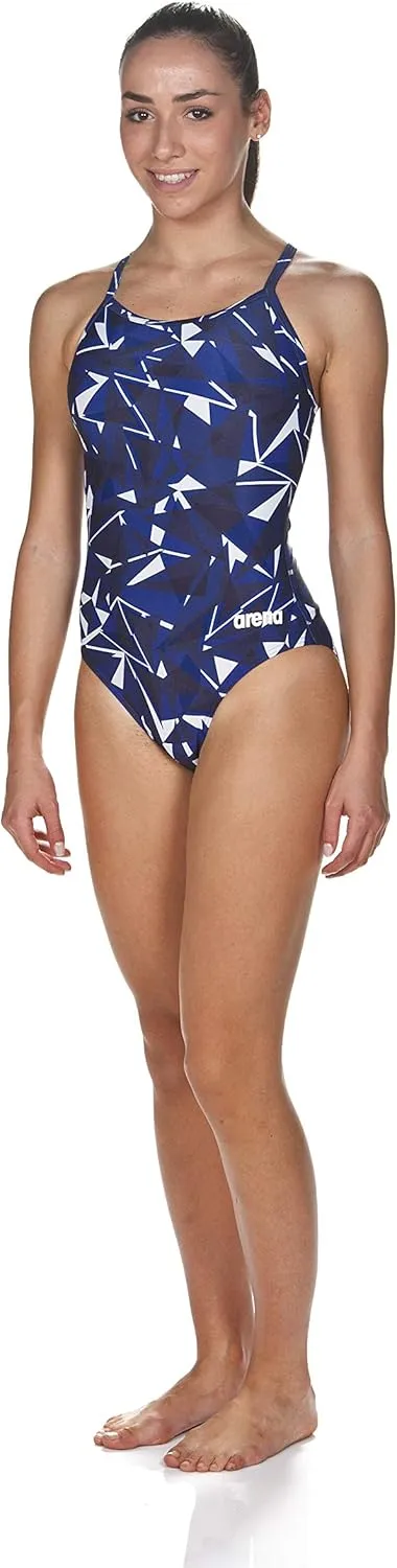 ARENA Women's Shattered Glass Light Drop Back MaxLife One Piece Swimsuit