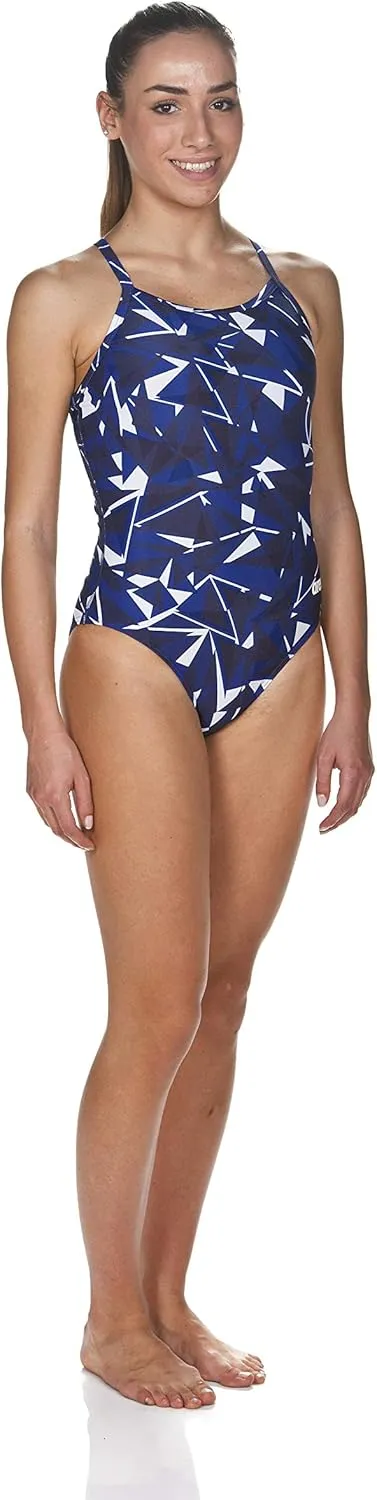 ARENA Women's Shattered Glass Light Drop Back MaxLife One Piece Swimsuit