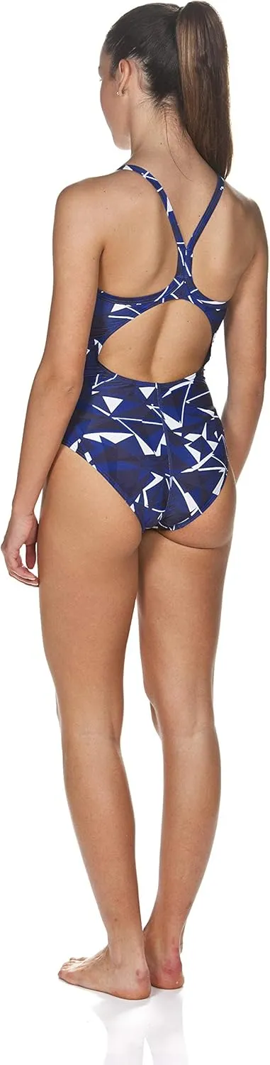 ARENA Women's Shattered Glass Light Drop Back MaxLife One Piece Swimsuit