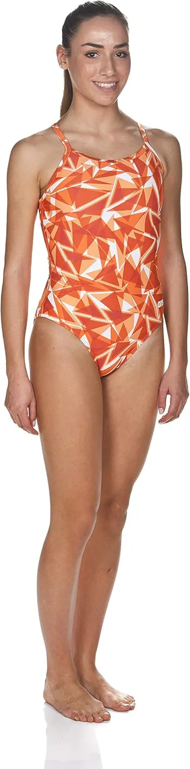 ARENA Women's Shattered Glass Light Drop Back MaxLife One Piece Swimsuit