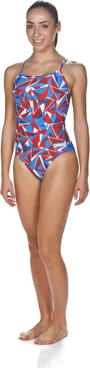 ARENA Women's Shattered Glass Light Drop Back MaxLife One Piece Swimsuit