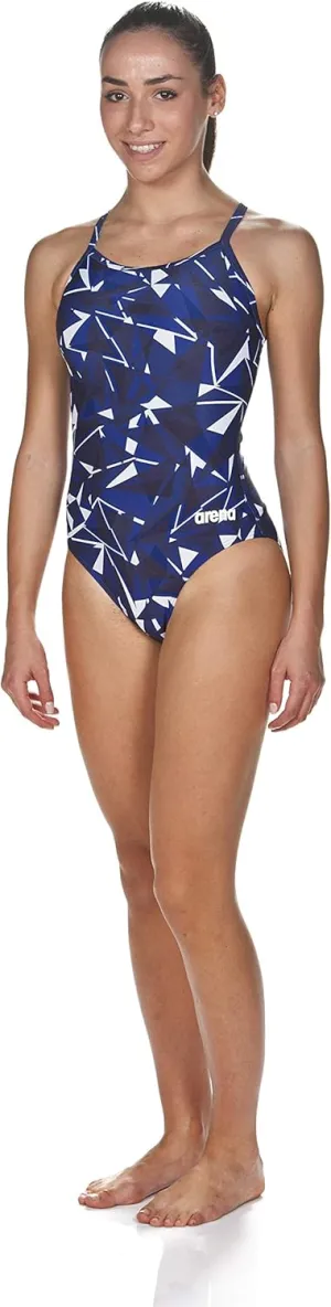 ARENA Women's Shattered Glass Light Drop Back MaxLife One Piece Swimsuit