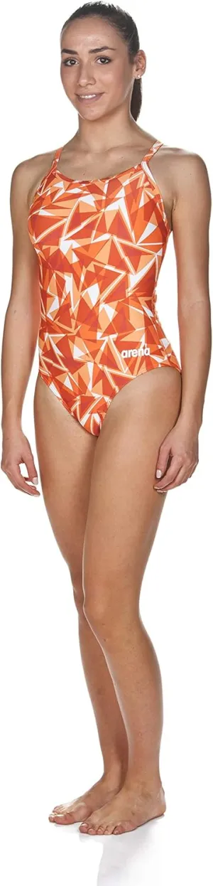 ARENA Women's Shattered Glass Light Drop Back MaxLife One Piece Swimsuit