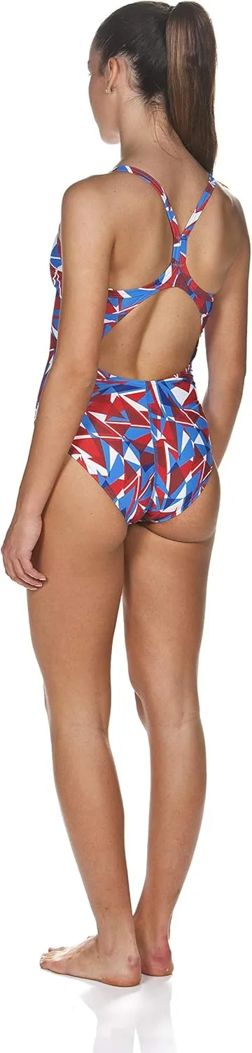 ARENA Women's Shattered Glass Light Drop Back MaxLife One Piece Swimsuit