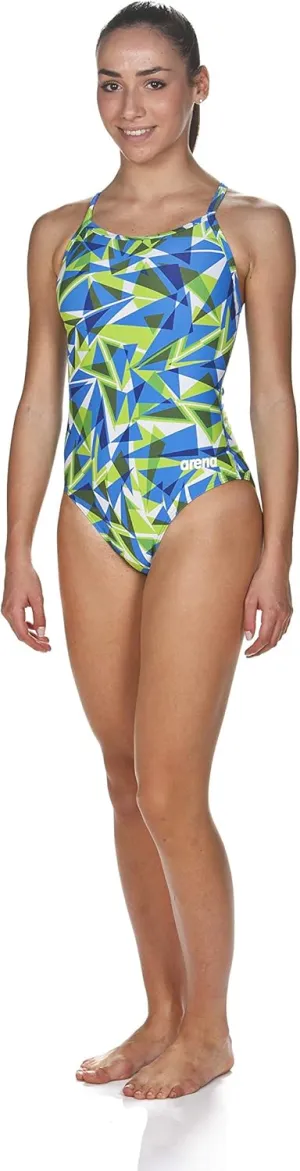 ARENA Women's Shattered Glass Light Drop Back MaxLife One Piece Swimsuit