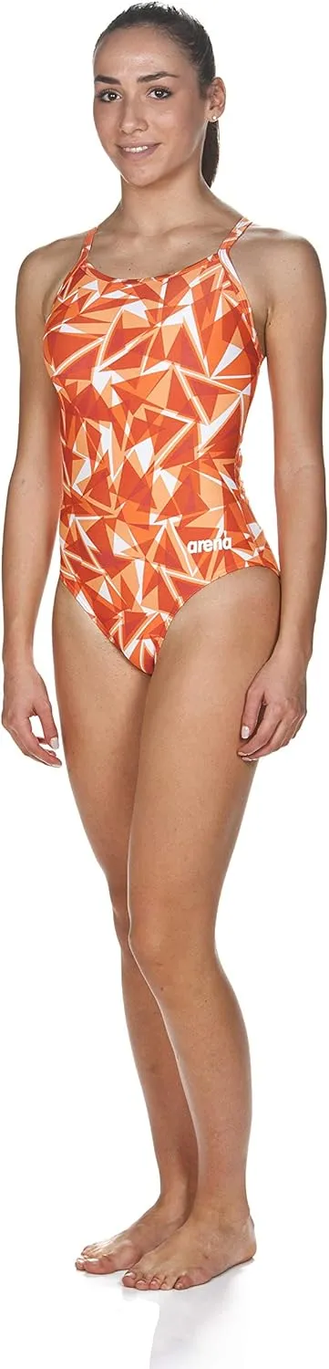 ARENA Women's Shattered Glass Light Drop Back MaxLife One Piece Swimsuit