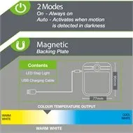 Arlec Motion Sensor 4 LED Rechargeable Step Light/PIR Motion Sensor/Magnetic Back