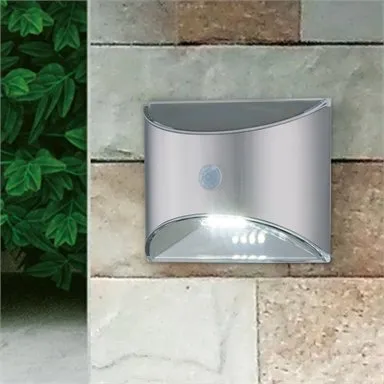 Arlec Solar Wall Light With Motion Sensor Super bright - Brushed Chrome