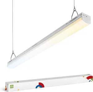 ASD 4ft LED Linear Strip Light Fixture with Q-Base | UL DLC Stairwell Certified Luminaire 25W-40W 120-277V Linkable LED Shop Light | 3500K-5000K Adjustable Commercial Ceiling Light Fixture