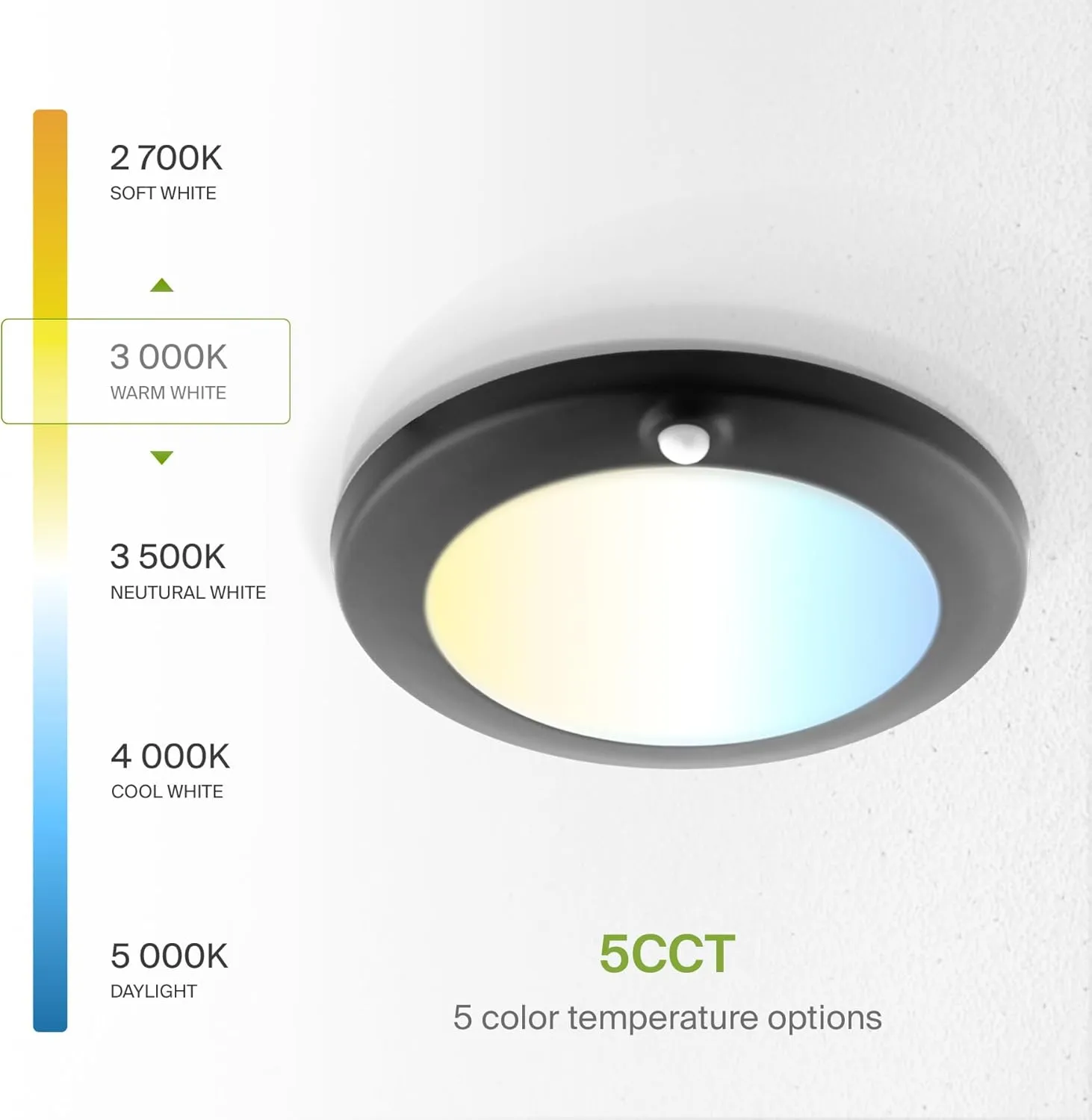 ASD 6 Pack Motion Sensor LED Disk Lights 6 Inch, 15W 5CCT 2700-5000K 1149LM CRI90 , Indoor Ceiling Flush Mount Light Fixture, Low Profile Lighting for Closet, Hallway, Pantry, Porch, Garage, Black, UL