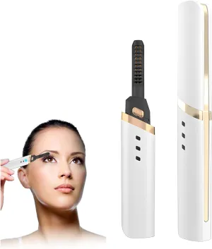 Atlodas Rechargeable Lash Curler, Electric Eyelash Curler, Long-Lasting Styling, USB Rechargeable, White