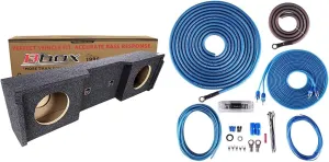 Atrend 10â€ Single Vented Subwoofer Enclosure, Skar Audio 4 Gauge Amplifier Wiring Kit Fits 2007-up Chevrolet/GMC Silverado/Sierra Extended Cab