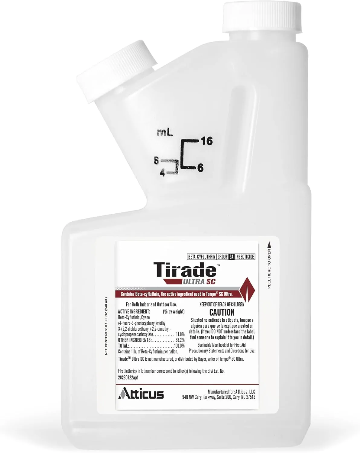 Atticus Tirade Ultra SC Insecticide (240 mL) - Compare to The Leading Brand - Beta-Cyfluthrin Pest Control for Indoor and Outdoor Use