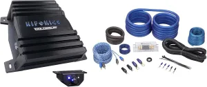 Audiosavings Bundle: Hifonics HAC-1500.1D 1500 Watt Mono Amplifier 1 Ohm Class D Car Audio Amp Bundle with Rockville RWK21 2 Gauge Amp Installation Kit ANL Fuse Holder 100% Copper RCA (2 Items)