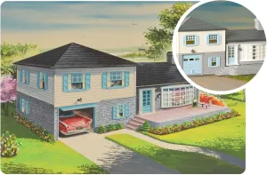 Bachmann Trains - PLASTICVILLE® U.S.A. 75TH Anniversary Split Level House KIT - O Scale