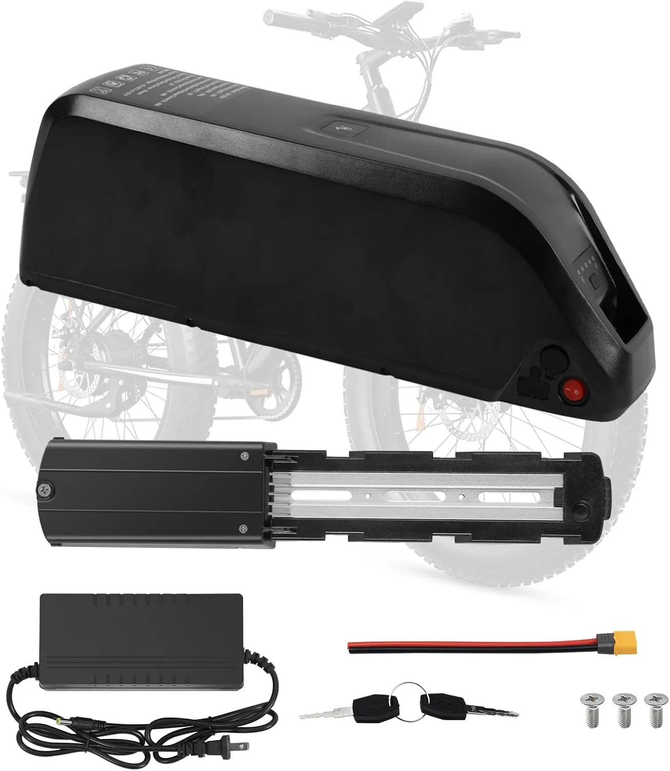 Battery for Ebike 48V15.6Ah, 10.4Ah/ 20Ah Lithium Pack with BMS for 0-1800W Motor, Indicator Light, Safe Lock, USB Port, XT60 Plug (48V15.6AH-4PIN)