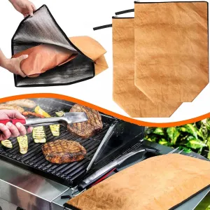BBQ Blanket - BBQ Blanket for Resting Meat, Reusable BBQ Resting Blanket, Insulated Meat Resting Blanket with Zipper for Outdoor, Ensures The Meat is Tender and Juicy (2PC)