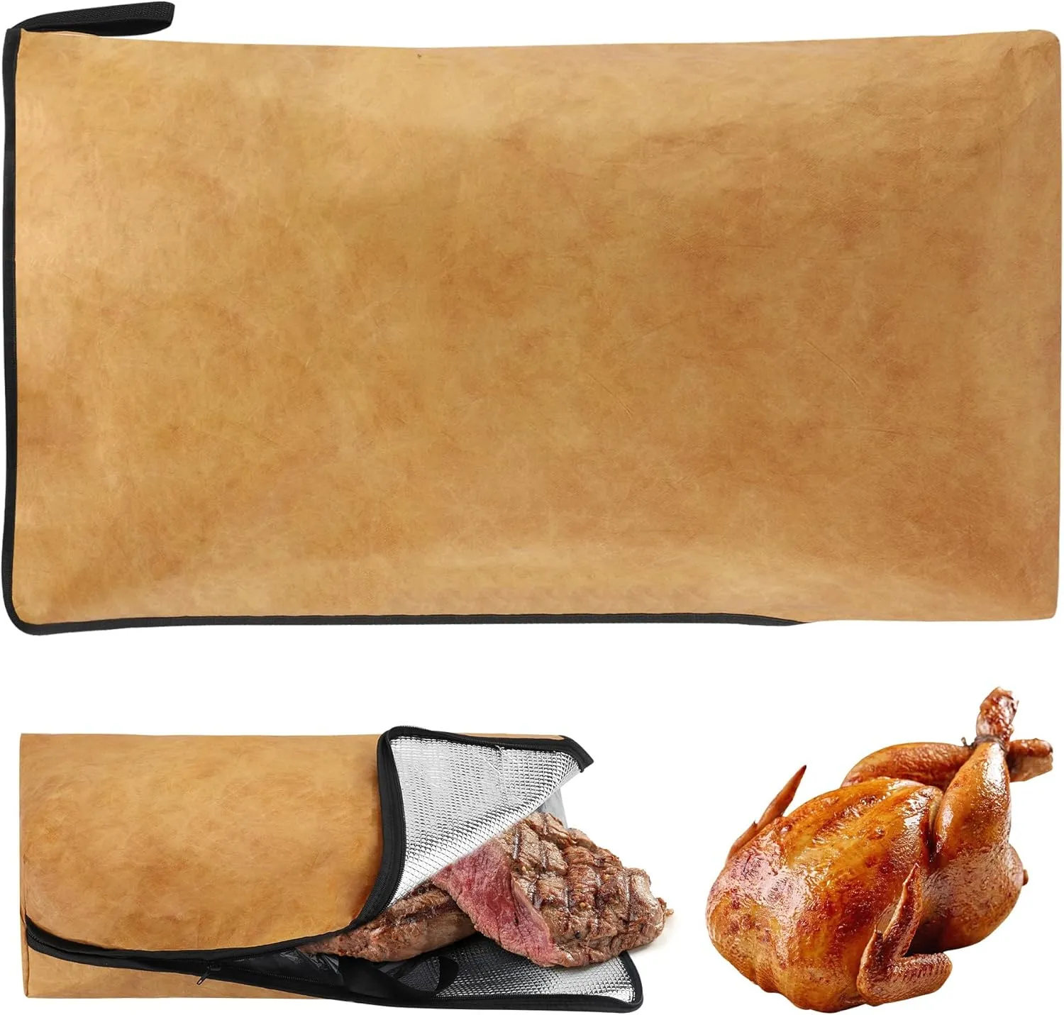 BBQ Blanket for Resting Meat, 21.4" Smoker BBQ Brisket Blanket Meat Resting Blanket, Reusable Reat Insulated Resting Bag with Wide Mouth for Large Brisket Beef Pork Shoulders Turkeys Grilling