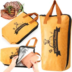 BBQ Blanket for Resting Meat,Smoker Meat Resting Blanket, Reusable Smoker Grilling Meat Insulated Resting Bag with Wide Mouth for Large Brisket/Beef/Pork Shoulders/Turkeys (BBQ Blanket 17in)