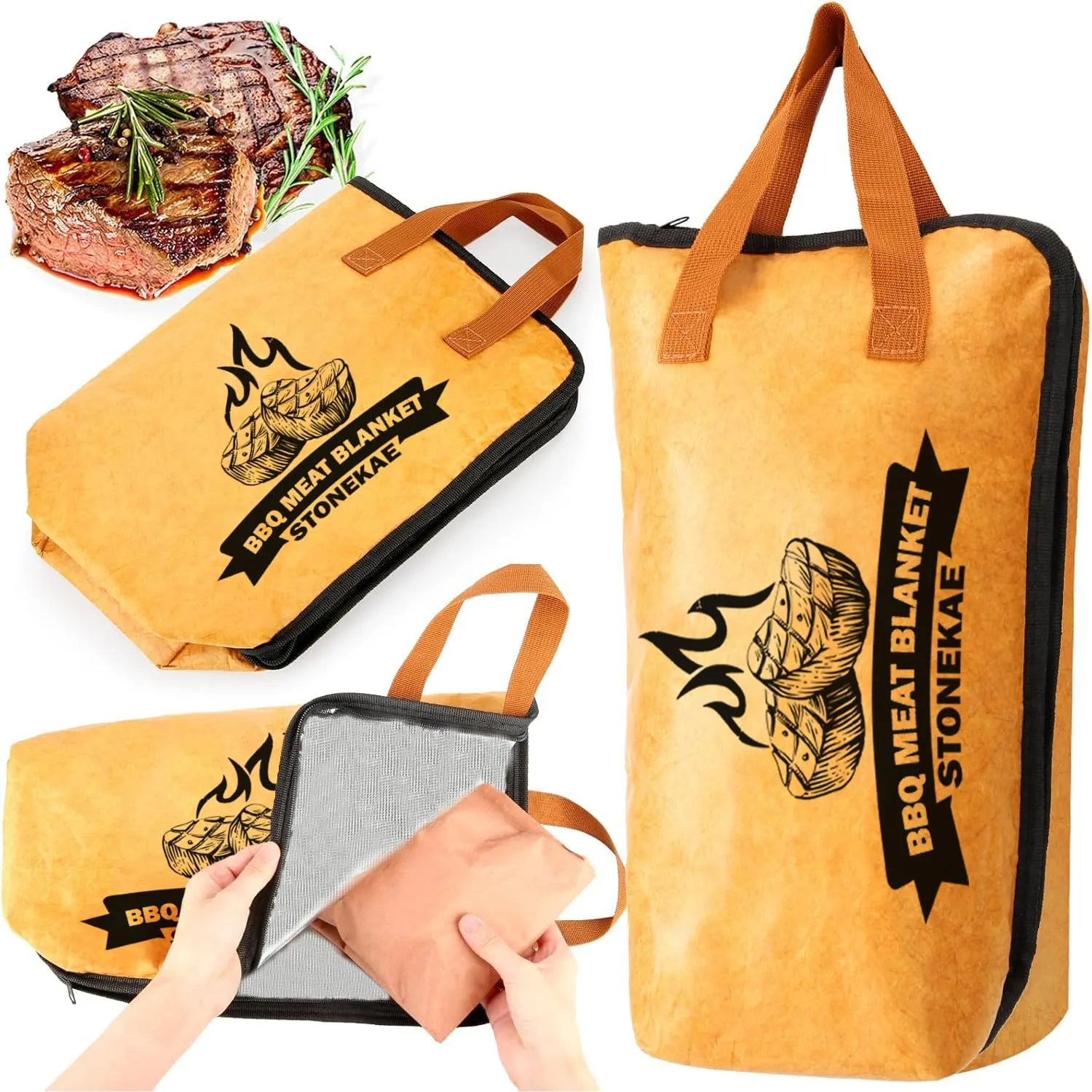BBQ Resting Blanket for Meat - Insulated Brisket and BBQ Rest Blanket with Zipper - Ideal Meat Resting Bag for Juicy, Tender Meat - Durable Meat Blanket for Outdoor BBQ Resting (21 inches)