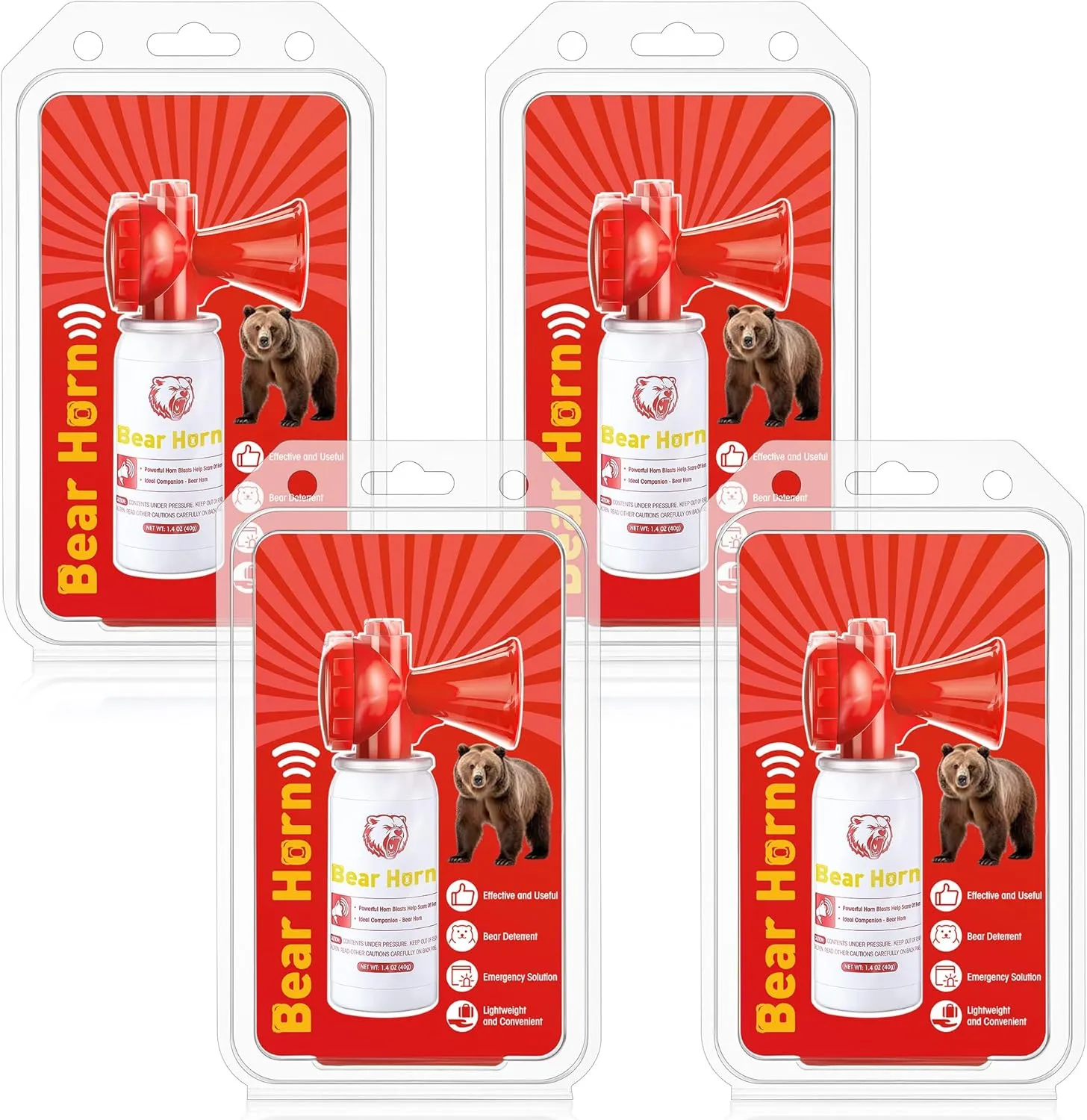 Bear Horn to Scare Bears 1.4oz, Very Loud 120dB Bear Air Horns for Safety for Hiking, Heard Up to 1/2 Mile Away, Bear Spray Self Defense, Blow Horn to Scare Wild Animals, Bear Alarm