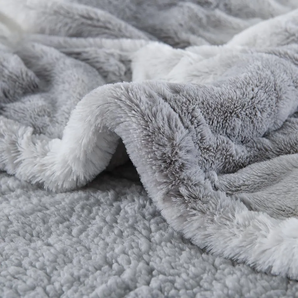 Bearhug Heated Blanket 6 Heat Settings Electric Blanket, 4-Hour Auto Shut-Off, Luxurious Faux Fur & Sherpa Dual-Sided Heated Throw, Machine Washable, 50 x 60 Inches, Gift-Ready Elegant Packaging