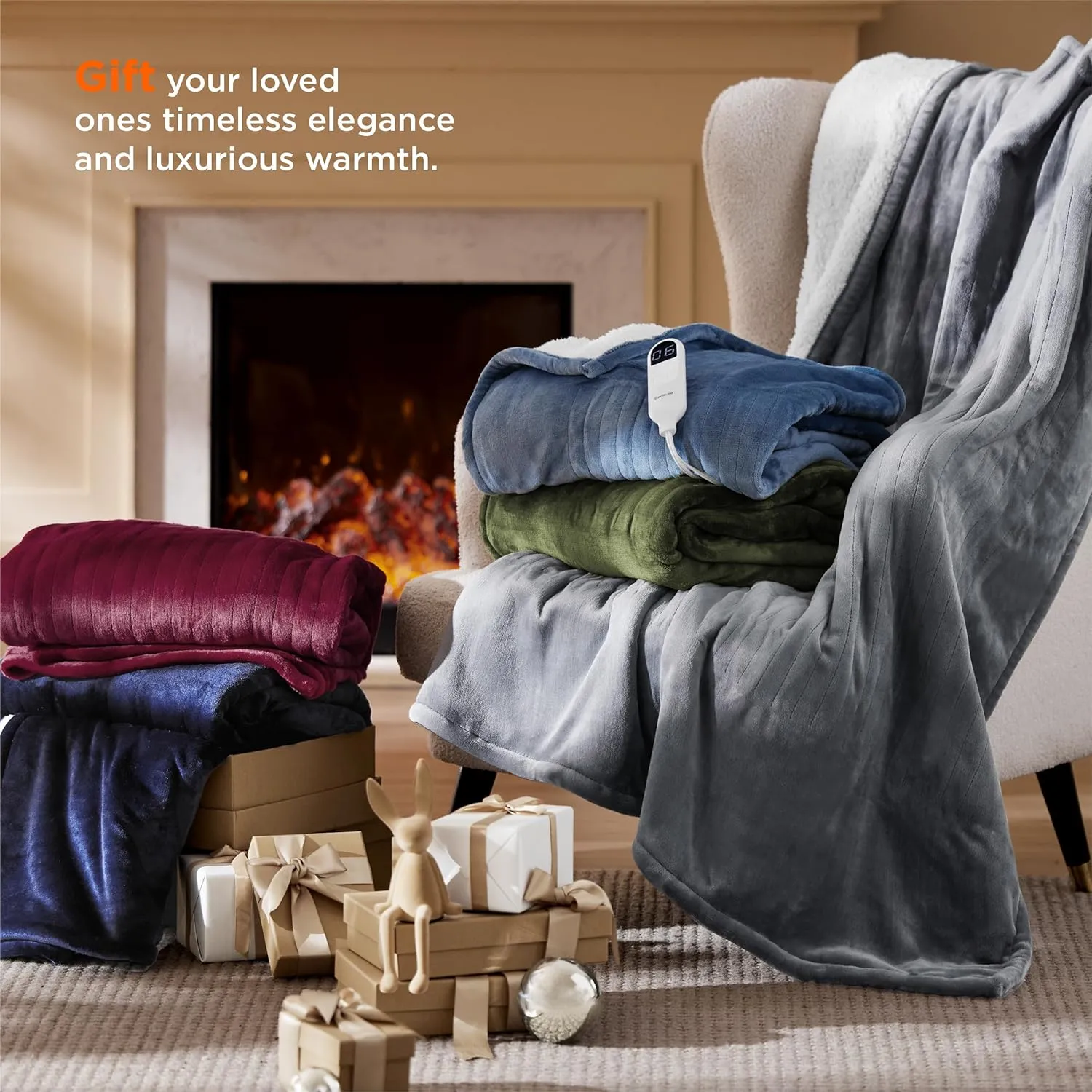 Bedsure Electric Blanket Full Size - Soft Flannel Heated Blanket Full, GentleSoft Fast Heating with 10 Time Settings & 6 Heat Settings, Warm Gift for Grandma (72x84 inches, Grey)