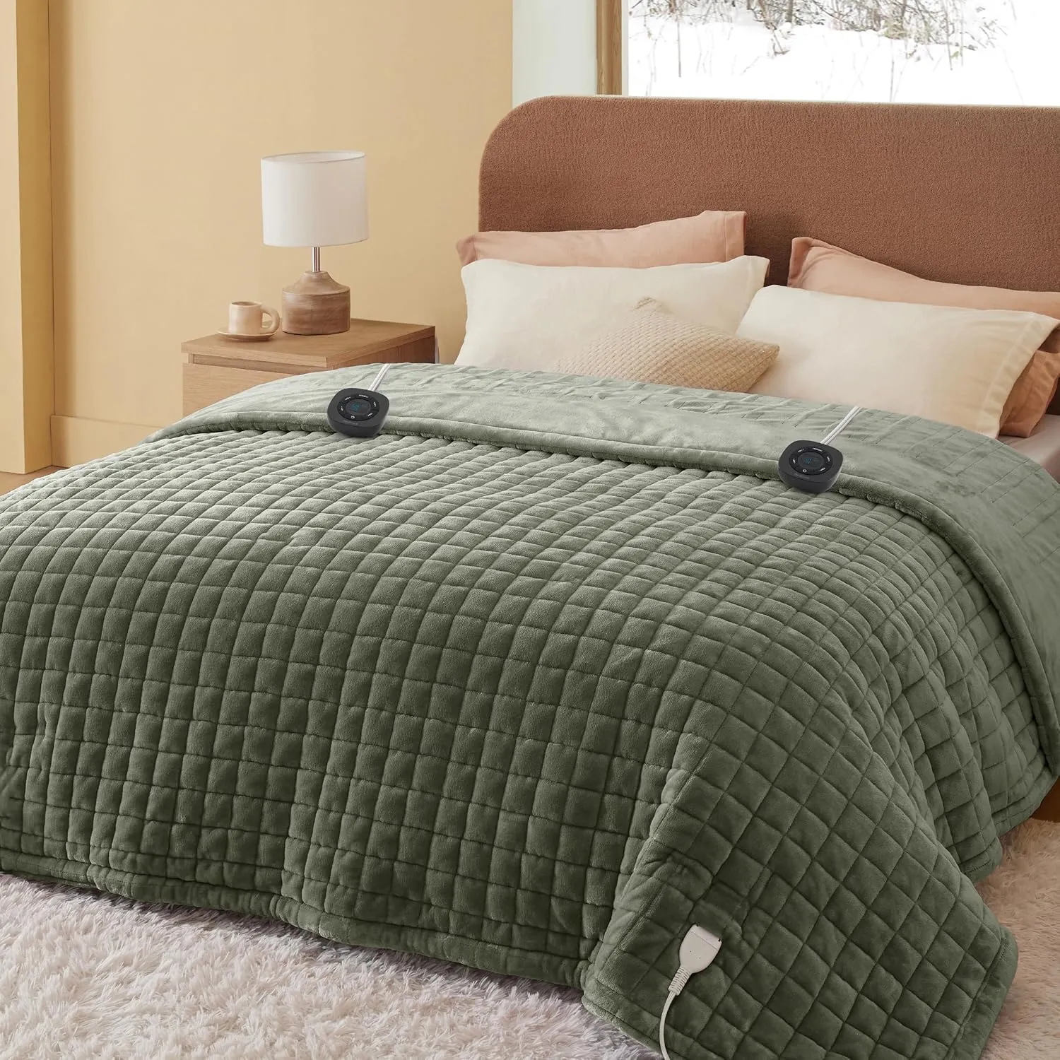 Bedsure Heated Blanket Electric Throw - Soft Flannel Electric Blanket, Heating Blanket with 4 Time Settings & 6 Heat Settings, Warm Blanket Gift for Grandma (50x60 inches, Grey)