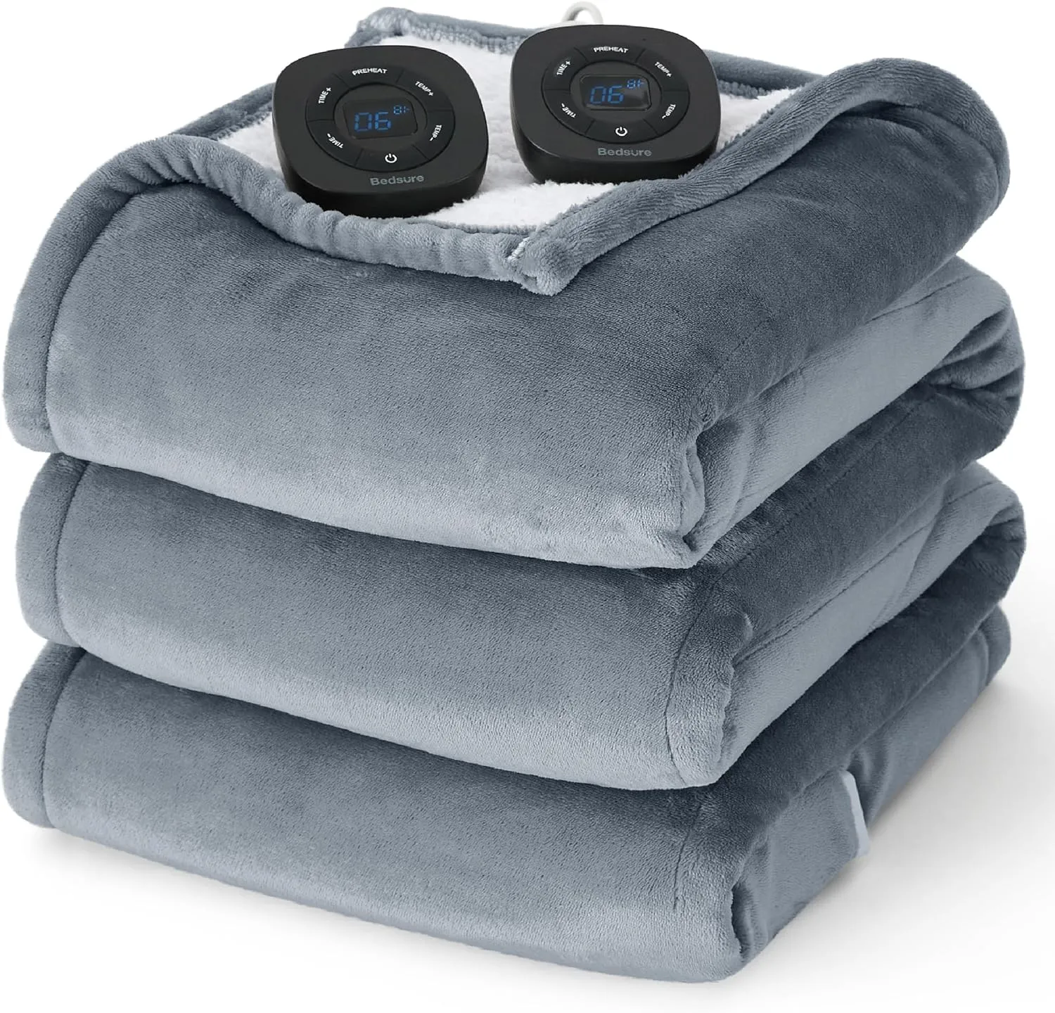 Bedsure Heated Blanket Electric Throw - Soft Flannel Electric Blanket, Heating Blanket with 4 Time Settings & 6 Heat Settings, Warm Blanket Gift for Grandma (50x60 inches, Grey)