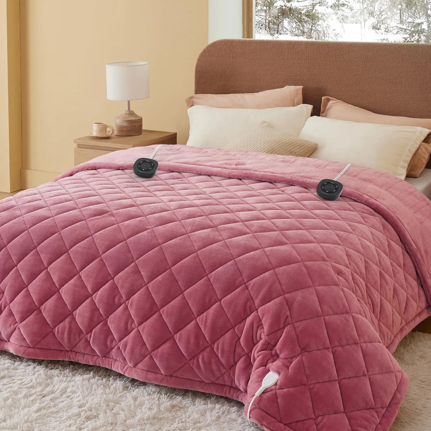 Bedsure Heated Blanket Electric Throw - Soft Flannel Electric Blanket, Heating Blanket with 4 Time Settings & 6 Heat Settings, Warm Blanket Gift for Grandma (50x60 inches, Grey)
