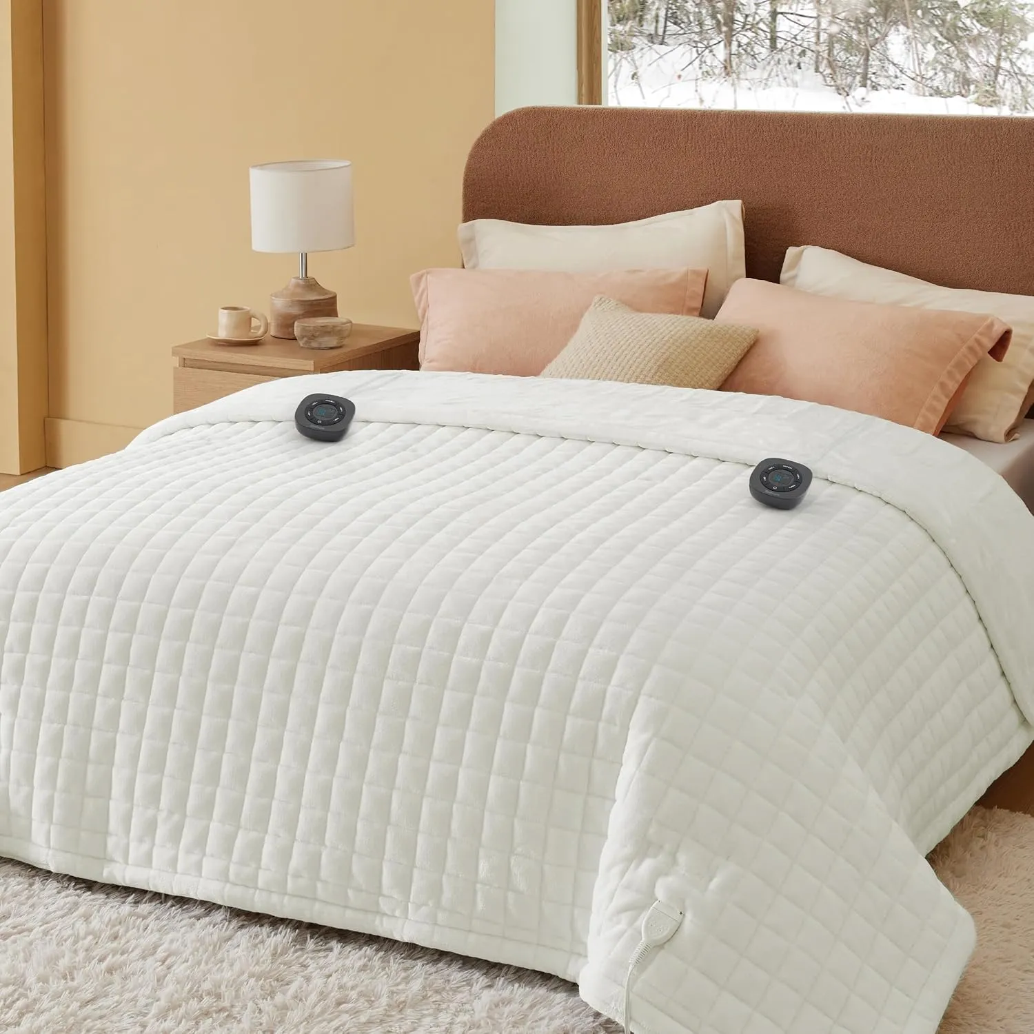 Bedsure Heated Blanket Electric Throw - Soft Flannel Electric Blanket, Heating Blanket with 4 Time Settings & 6 Heat Settings, Warm Blanket Gift for Grandma (50x60 inches, Grey)