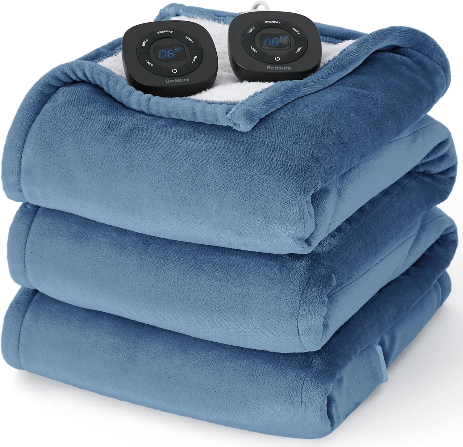 Bedsure Heated Blanket Electric Throw - Soft Flannel Electric Blanket, Heating Blanket with 4 Time Settings & 6 Heat Settings, Warm Blanket Gift for Grandma (50x60 inches, Grey)