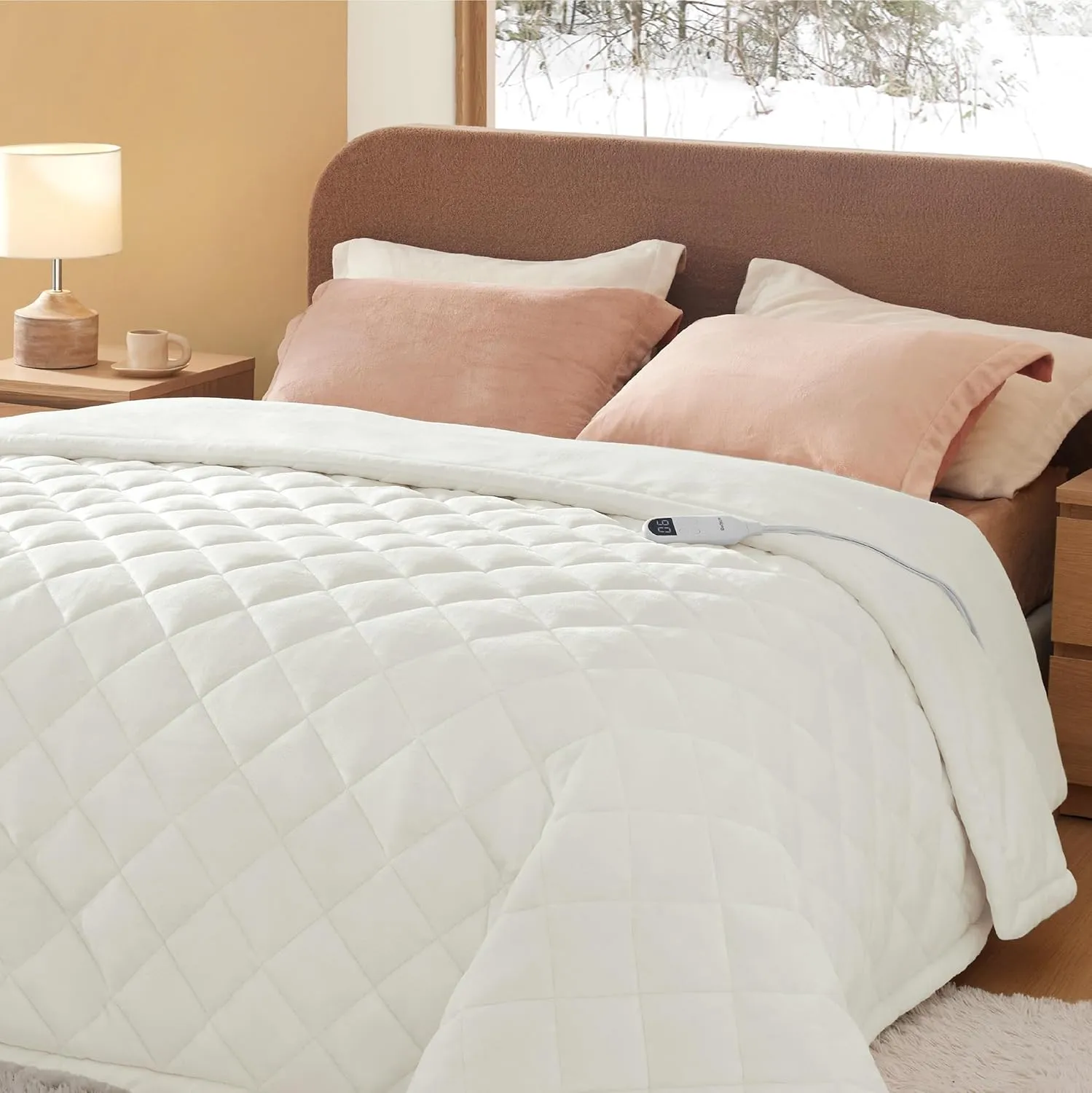 Bedsure Heated Blanket Electric Throw - Soft Flannel Electric Blanket, Heating Blanket with 4 Time Settings & 6 Heat Settings, Warm Blanket Gift for Grandma (50x60 inches, Grey)