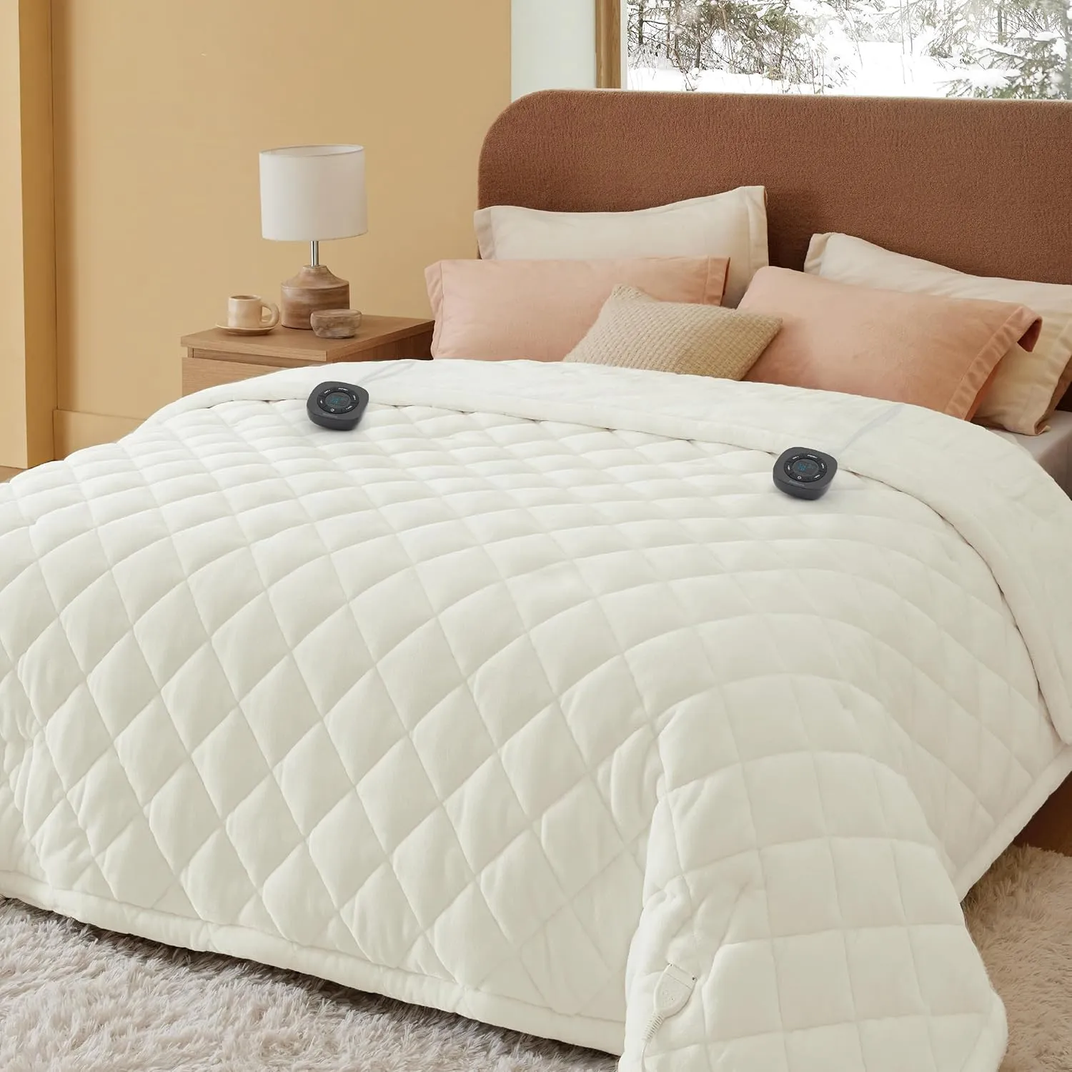Bedsure Heated Blanket Electric Throw - Soft Flannel Electric Blanket, Heating Blanket with 4 Time Settings & 6 Heat Settings, Warm Blanket Gift for Grandma (50x60 inches, Grey)