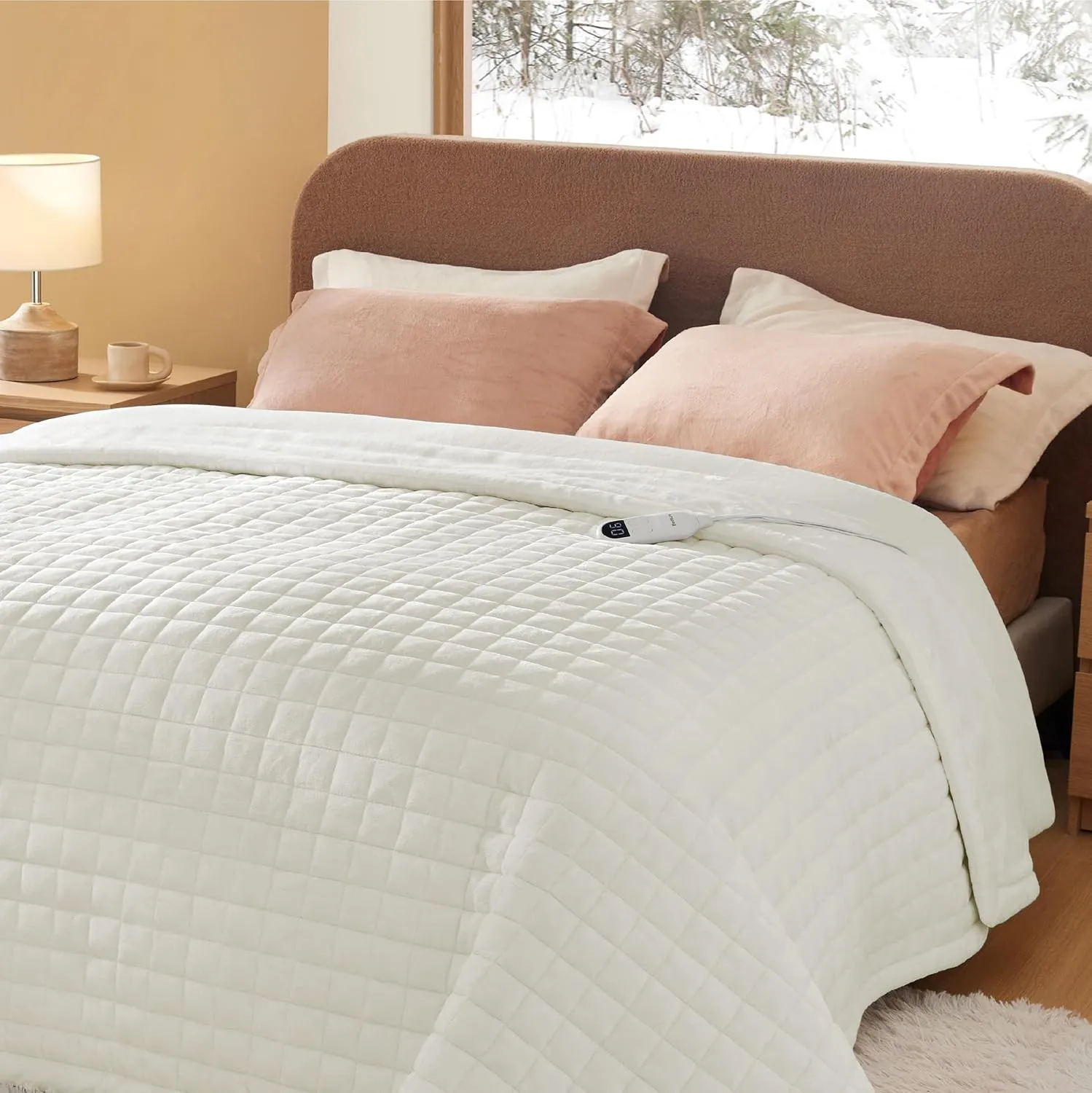 Bedsure Heated Blanket Electric Throw - Soft Flannel Electric Blanket, Heating Blanket with 4 Time Settings & 6 Heat Settings, Warm Blanket Gift for Grandma (50x60 inches, Grey)