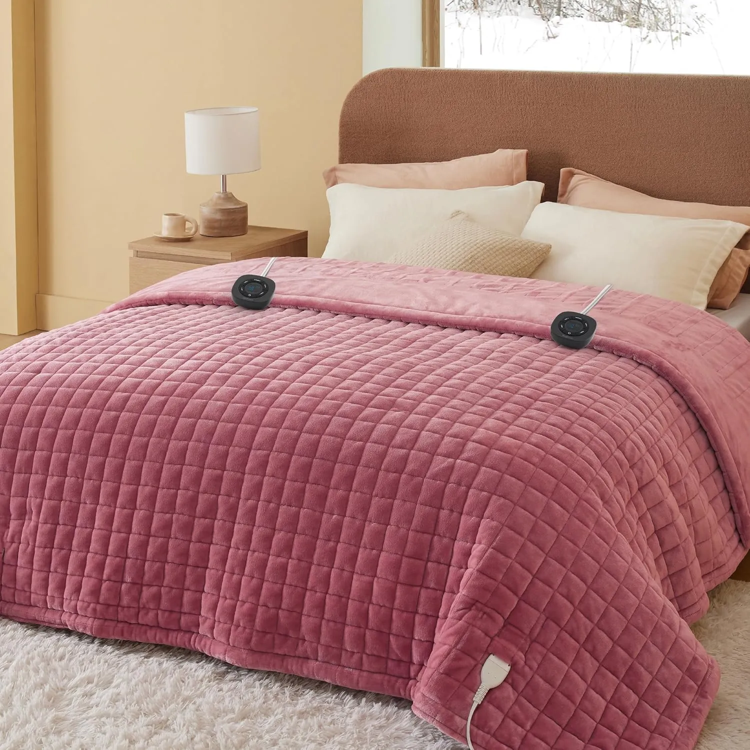 Bedsure Heated Blanket Electric Throw - Soft Flannel Electric Blanket, Heating Blanket with 4 Time Settings & 6 Heat Settings, Warm Blanket Gift for Grandma (50x60 inches, Grey)