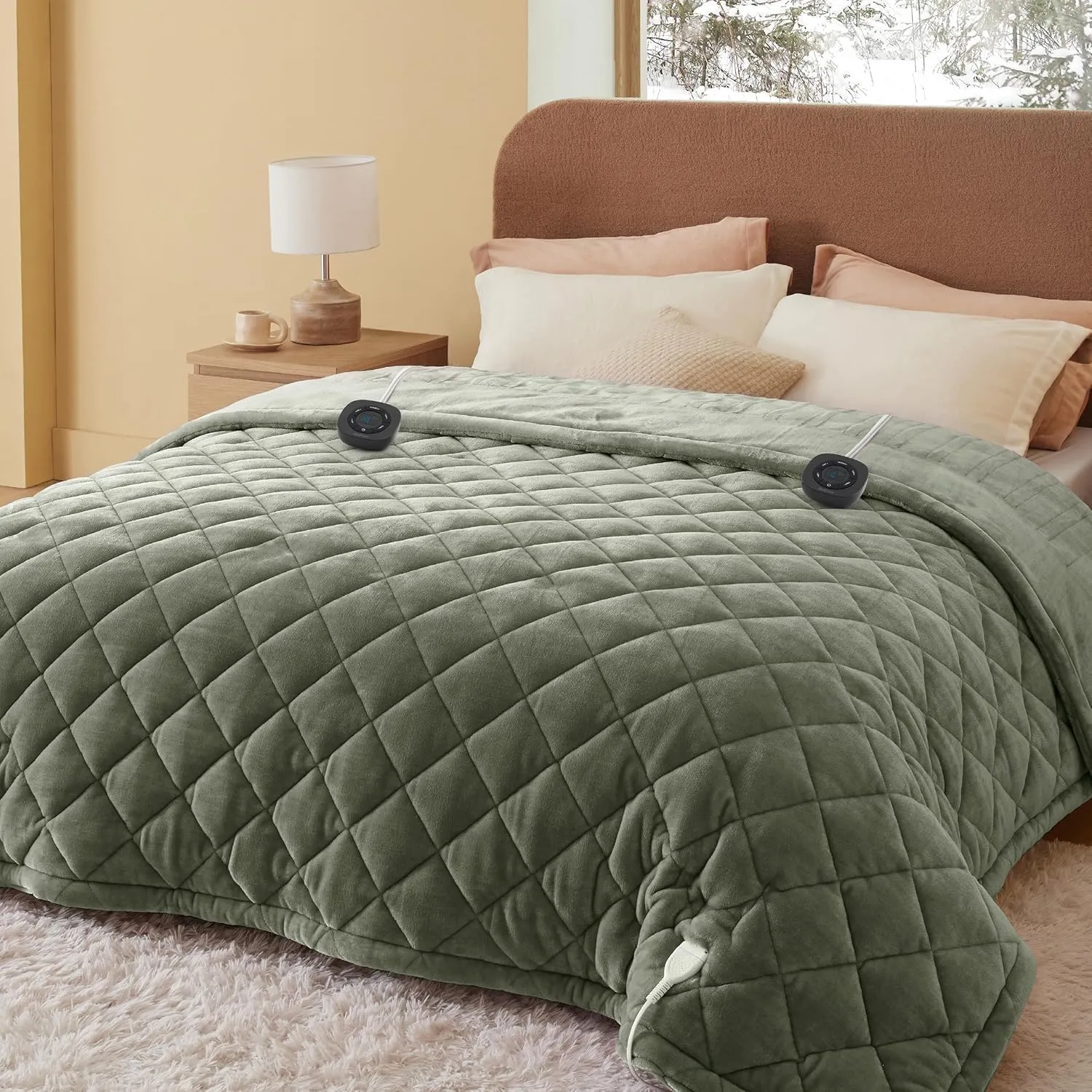 Bedsure Heated Blanket Electric Throw - Soft Flannel Electric Blanket, Heating Blanket with 4 Time Settings & 6 Heat Settings, Warm Blanket Gift for Grandma (50x60 inches, Grey)
