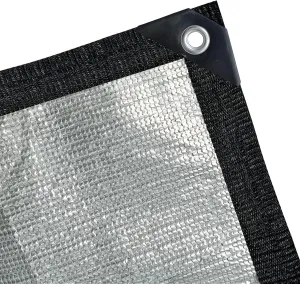 BeGrit Aluminet Shade Cloth 95%-99% Aluminum Shade Cloth Sun Reflective Tarp for Garden, Patio, Greenhouse, Pergola, Car, Kennel Shade 6.6x10ft