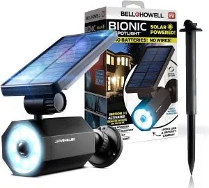 Bell Howell Bionic Spotlight Motion Solar Spot Lights Outdoor Waterproof, Landscape Light, Outdoor Solar Yard Lighting Weather Resistant, Super Bright LED Lights, for Garden, Lawn As Seen On TV