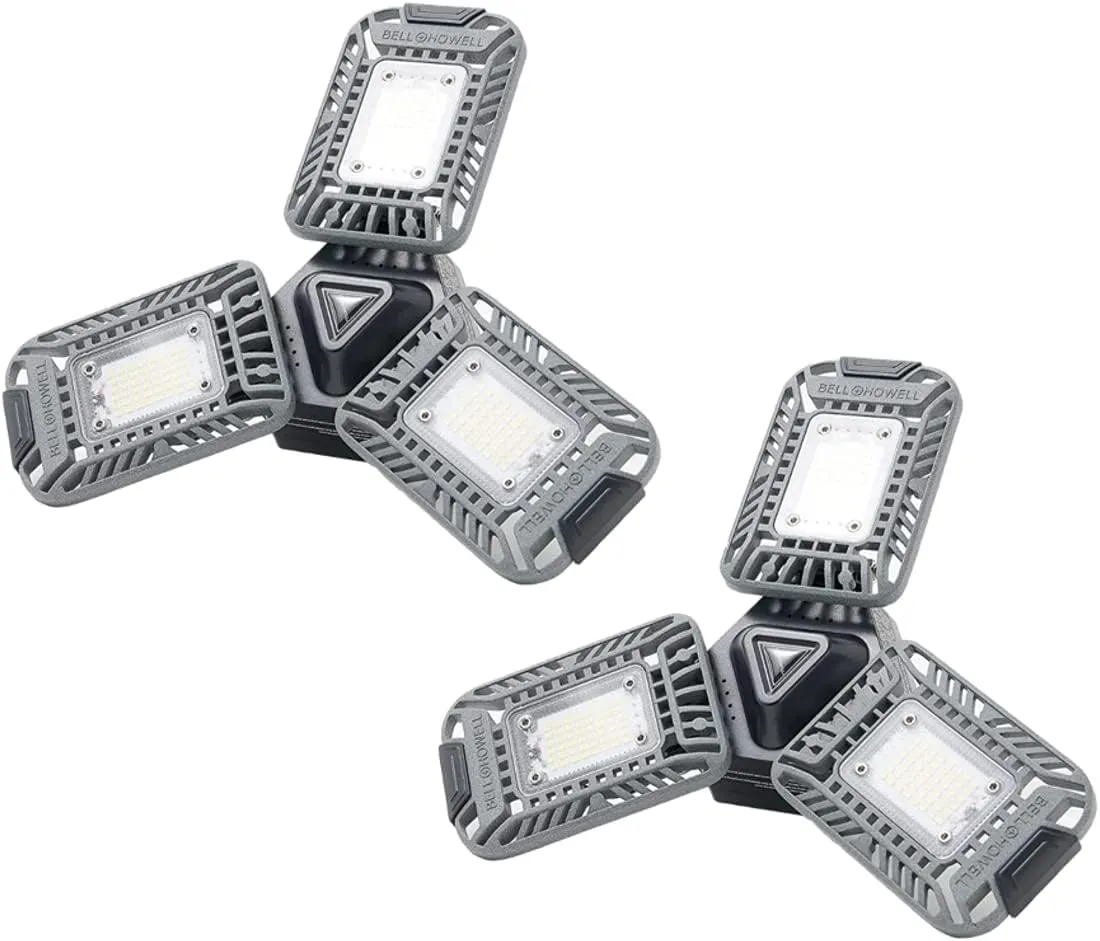 Bell Howell Triburst Motion Sensor Technology, ASON TV 4000 Lumens / 6500 Kelvin Indoor Lights S/2, Ultra Bright with 144 LED Bulbs and Multi-Directional Triple Panel Bedroom, Garage, Ceiling Light