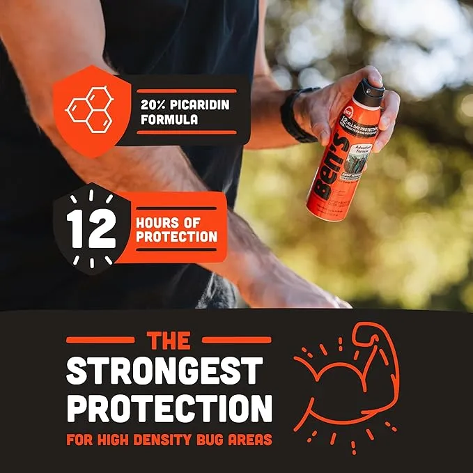 Ben's Adventure Formula - Tick & Mosquito Repellent for Up to 12 Hours of Protection - 20% Picaridin Bug Spray with EcoSpray Fine Mist Sprayer - Sweat-Resistant - 6 oz (3 Pack)