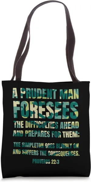Bible Prepping Quote Doomsday Prepper Homesteader Tote Bag